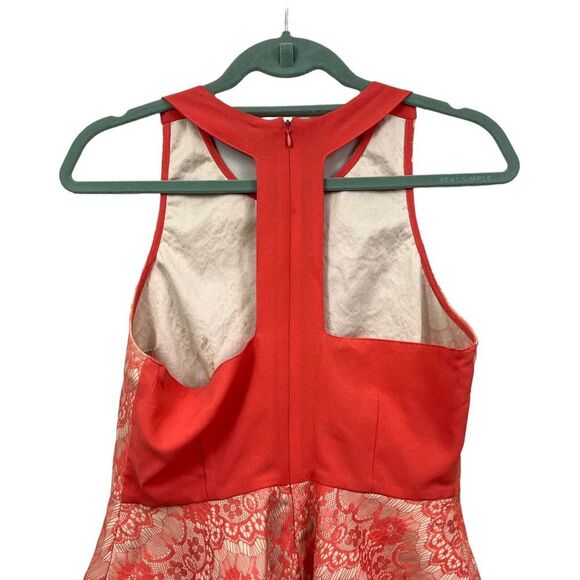 Akira Chicago Black Label Womens Halter Top Floral Lace Racerback Orange Size S - Picture 5 of 5